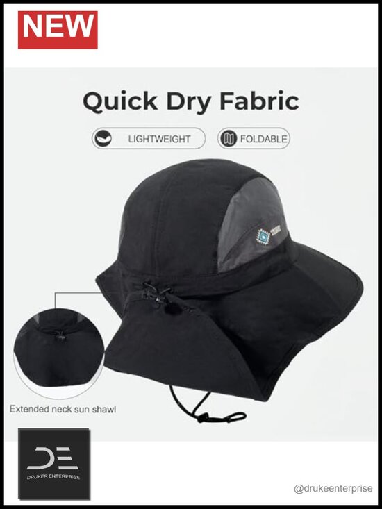 Quick-Dry Foldable Wide Brim UPF 50+ Sun Hat with Neck Flap main image 5